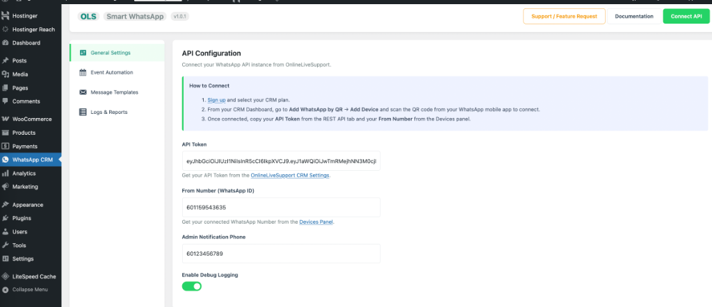 WooCommerce WhatsApp CRM Sync